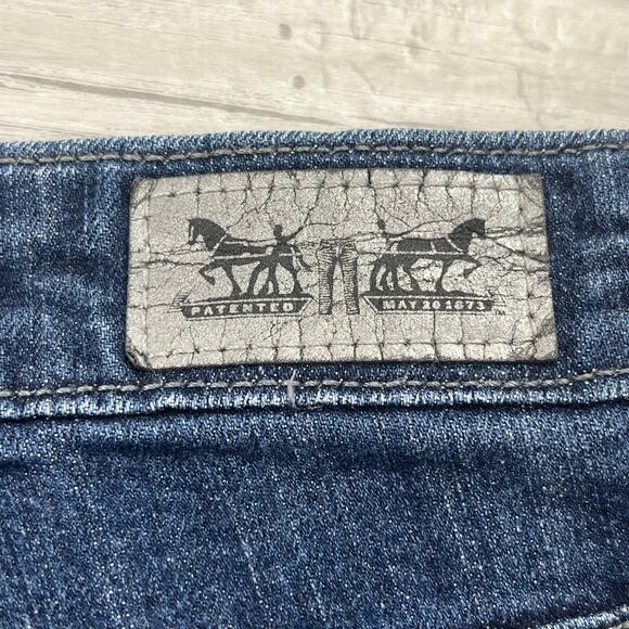 Levi's Blue High Rise Straight Skinny Leg Altered Denim Jeans 16M - Picture 7 of 12